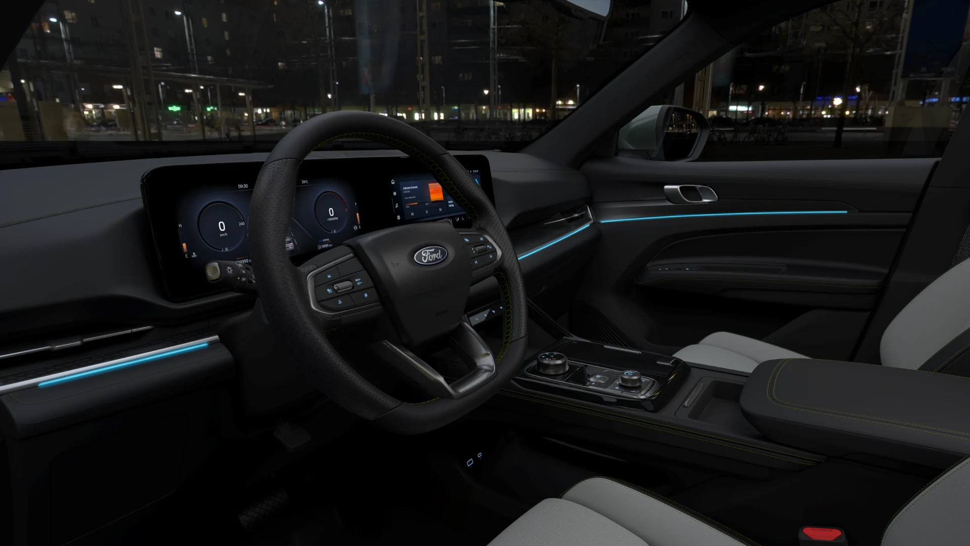 Ford Territory Hybrid interior view with steering wheel