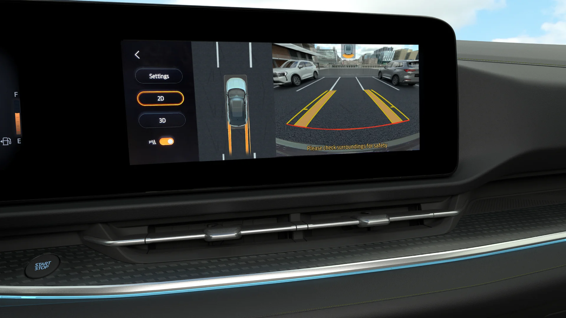 Ford Territory Hybrid parking Sensor Display